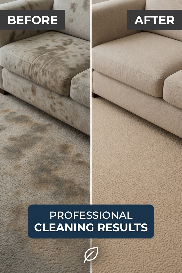 Patterned carpet & armchair before and after — RCA Upholstery and Carpet Cleaning