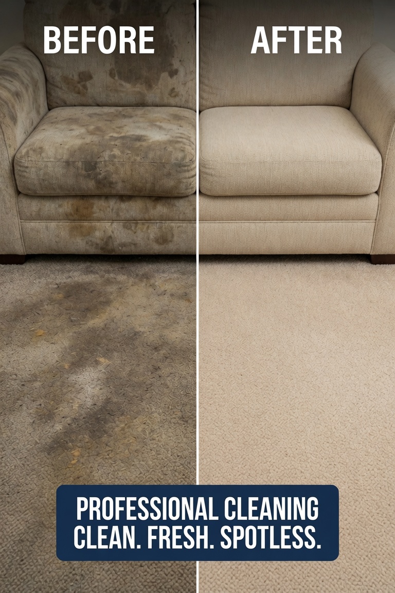 Armchair before and after deep cleaning — RCA Upholstery and Carpet Cleaning