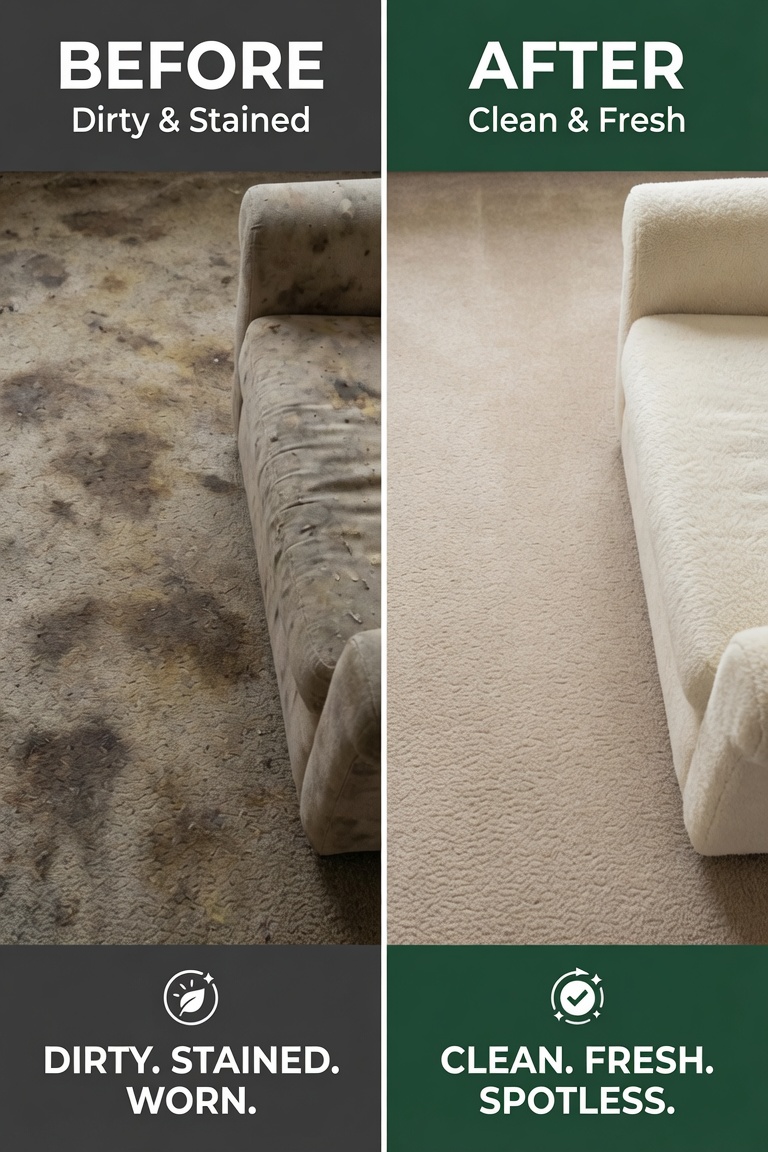 Heavy-soil carpet rescue before and after — RCA Upholstery and Carpet Cleaning